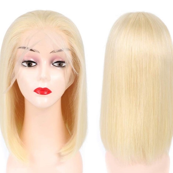 12” 613 PLATINUM HUMAN HAIR LACE FRONT BOB WIG NEW